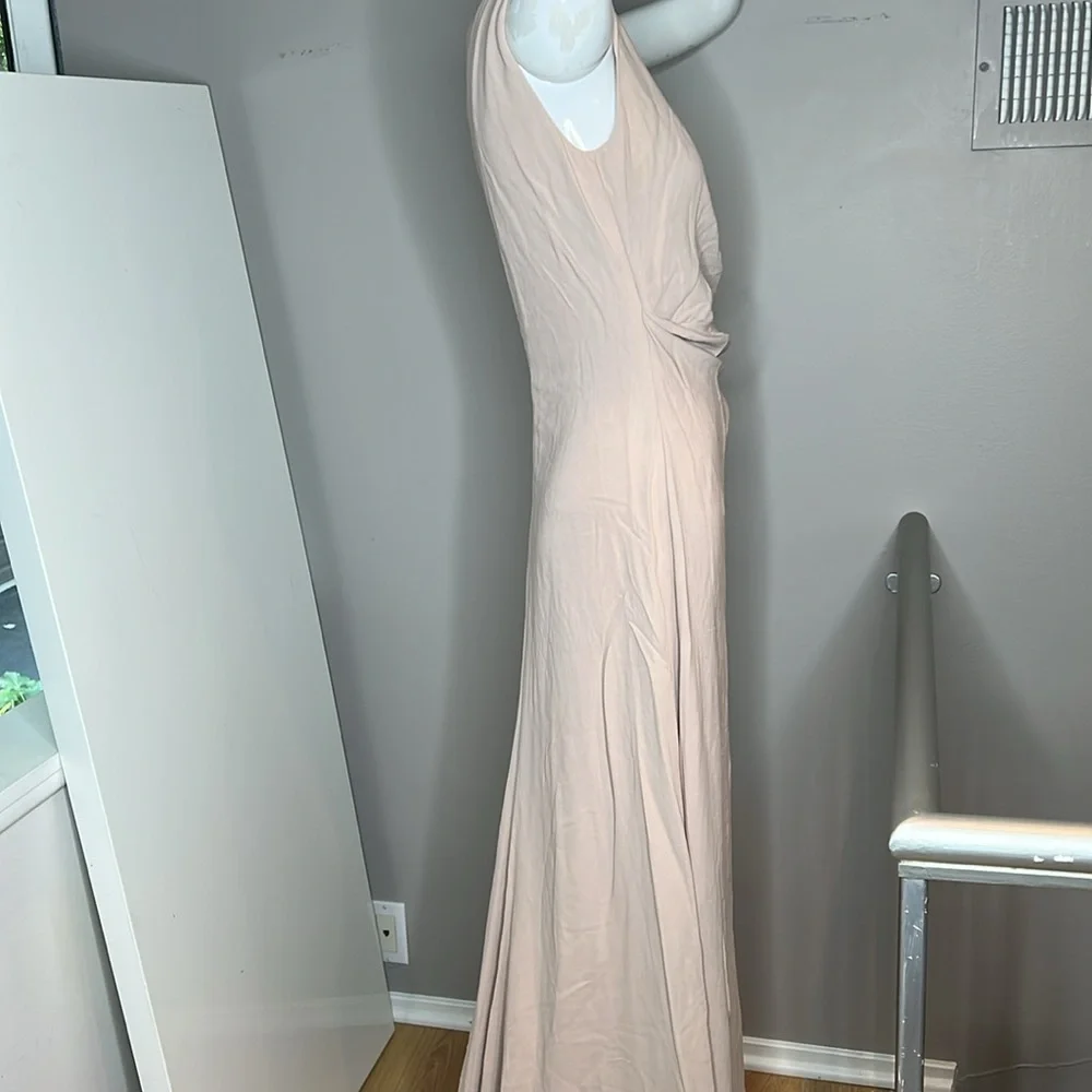 Valentino Sz 6 Silk Crepe Dusty Rose Sleeveless Long Gown - Picture 10 of 14